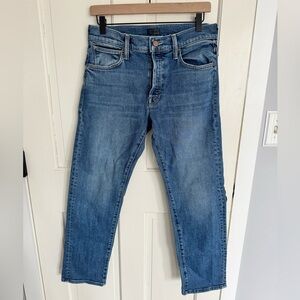 MOTHER Slim Straight Jeans in Denim Blue